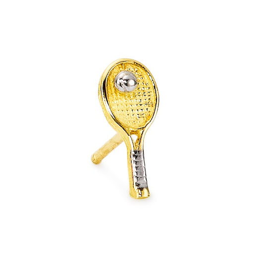 Single stud earring 18k Yellow Gold Tennis