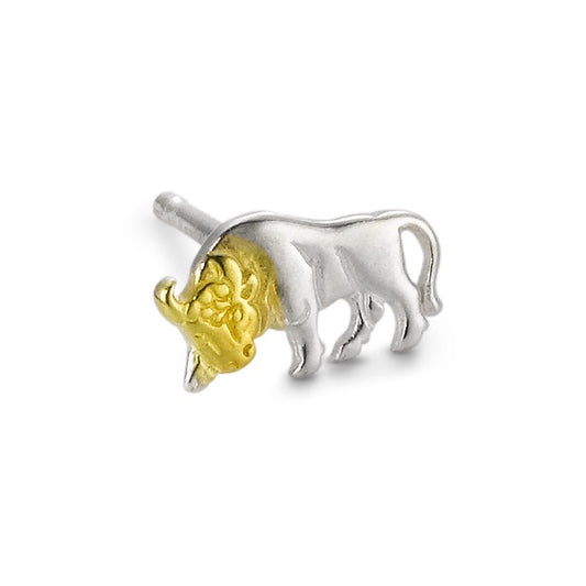 Single stud earring Silver Bull