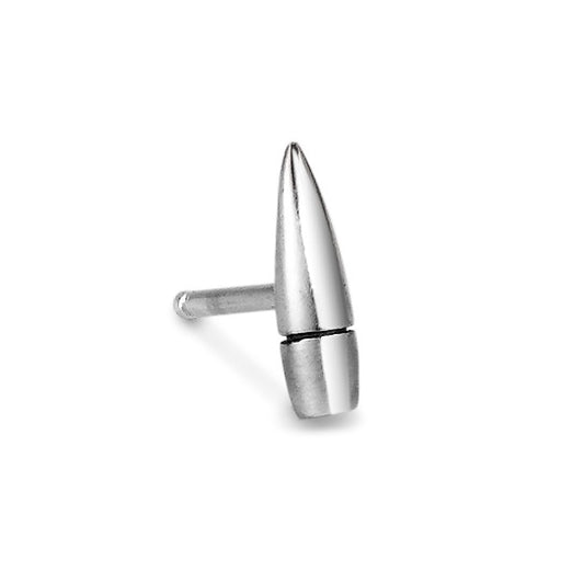 Single stud earring Silver Patinated Bullet