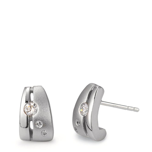 Stud earrings Silver Zirconia Rhodium plated