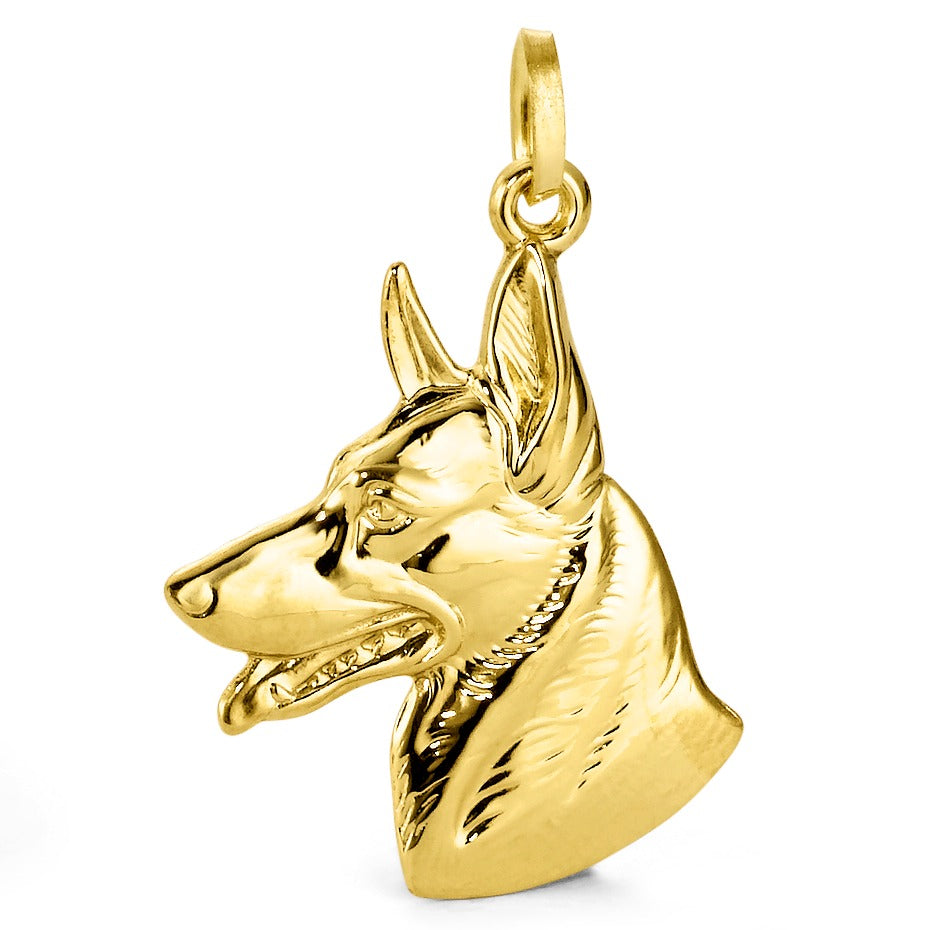 Pendant 9k Yellow Gold German Shepherd