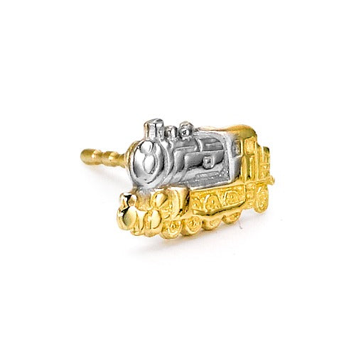 Single stud earring 18k Yellow Gold Locomotive