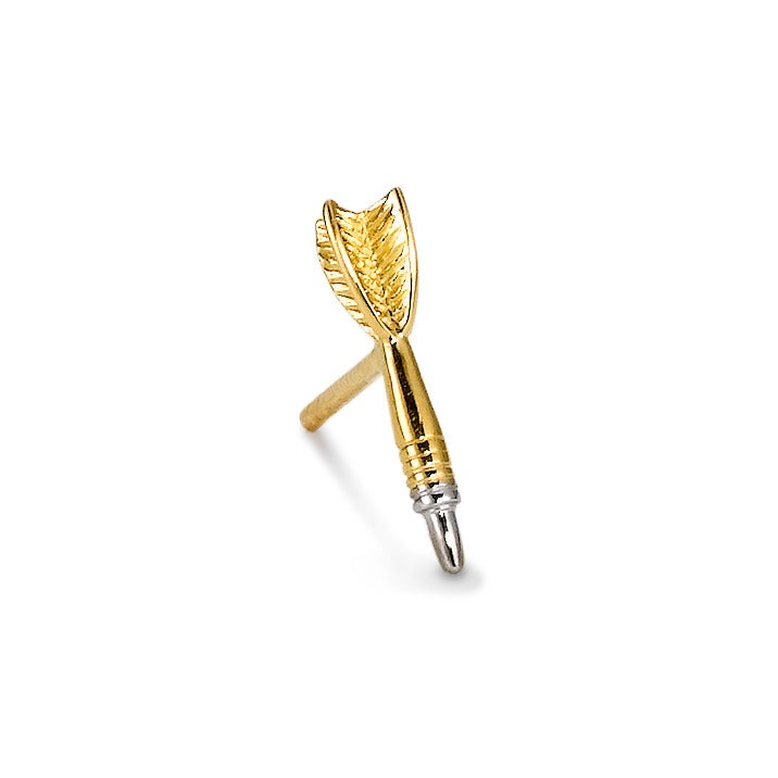 Single stud earring 18k Yellow Gold Dart