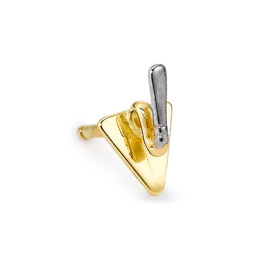 Single stud earring 9k Yellow Gold Trowel