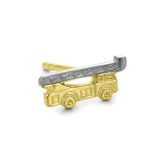 Single stud earring 18k Yellow Gold Fire Brigade