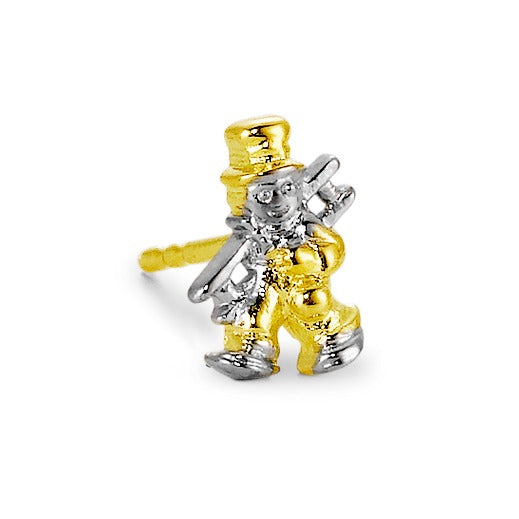 Single stud earring 9k Yellow Gold Chimney Sweep