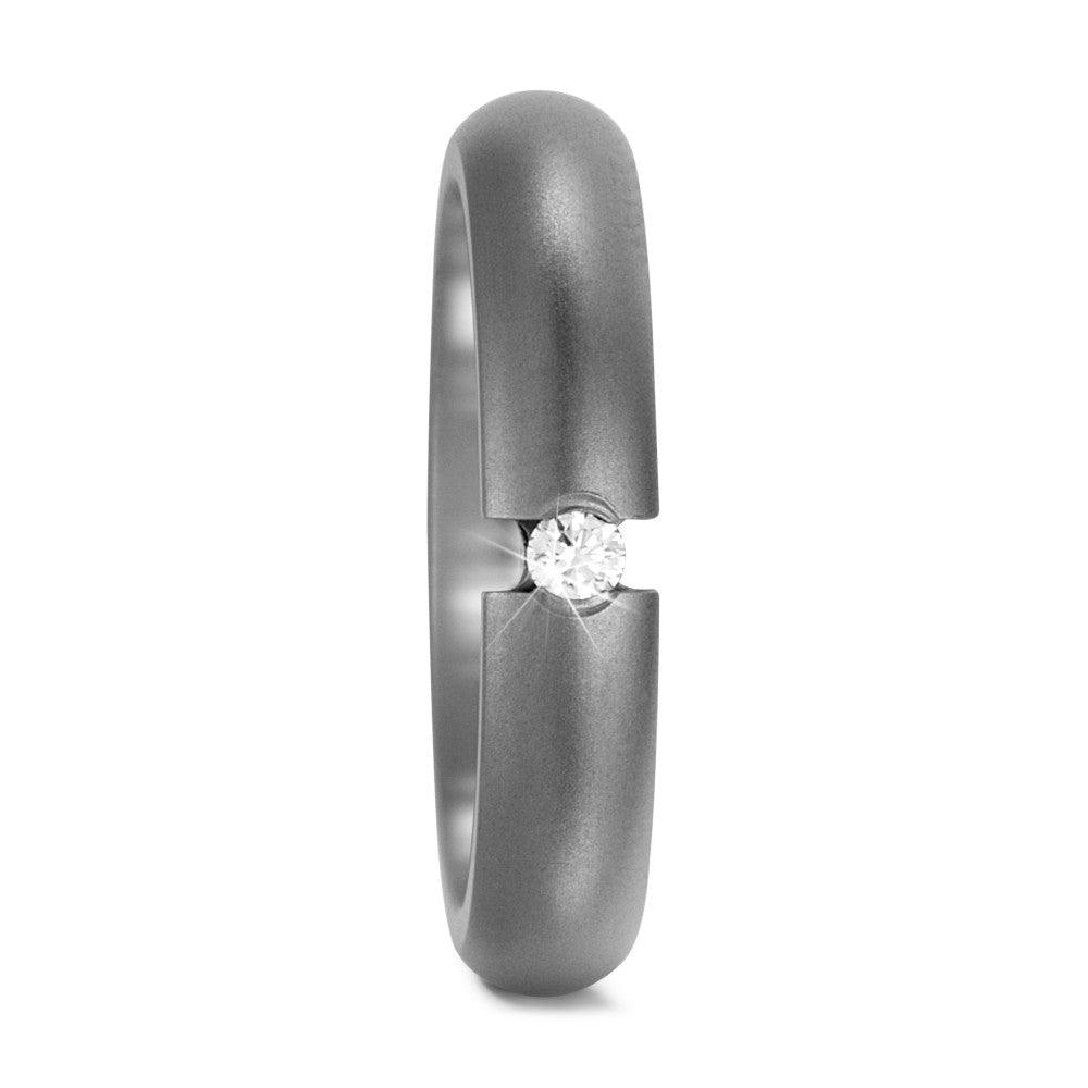 Wedding Ring Titanium Diamond 0.05 ct, w-si