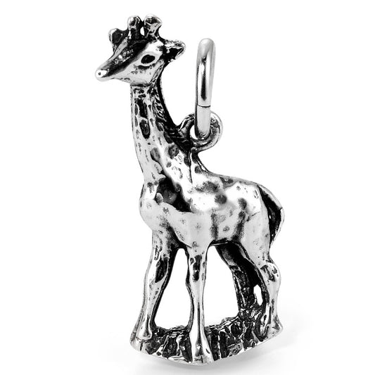 Pendant Silver Patinated Giraffe