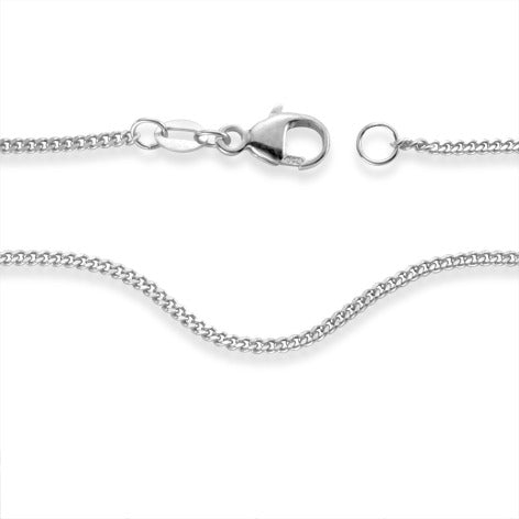 Curb-Necklace 18k White Gold 38 cm