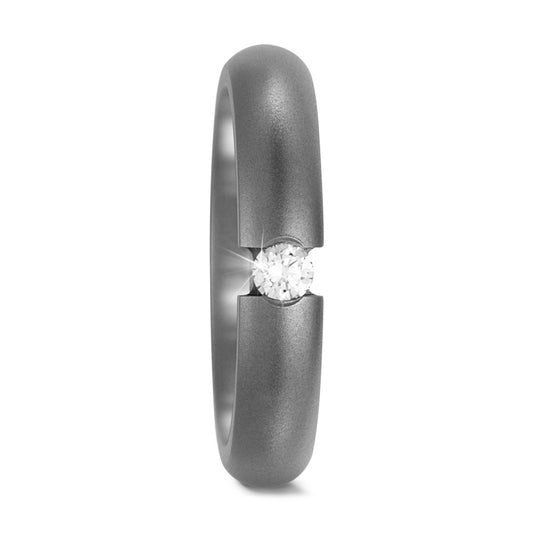 Wedding Ring Titanium Diamond 0.10 ct, w-si