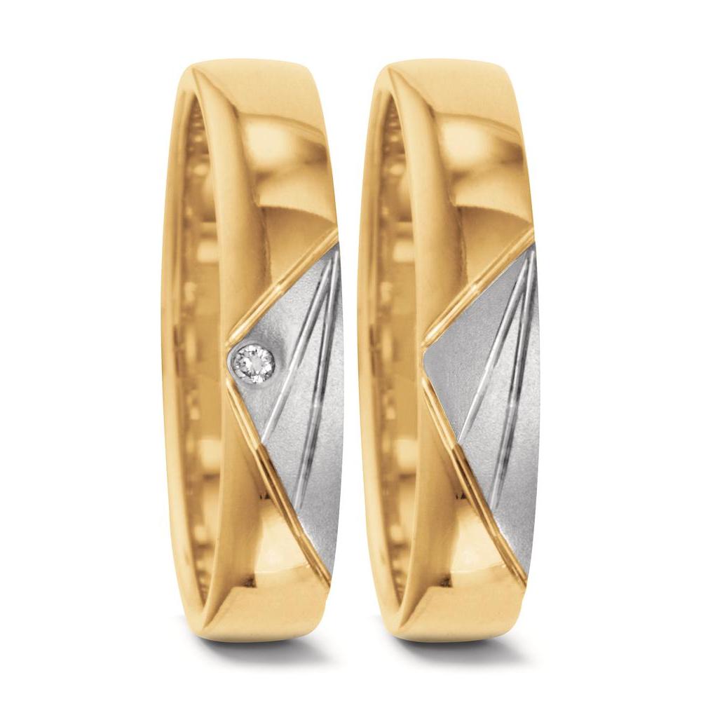 Wedding Ring 18k Yellow Gold, 18k White Gold