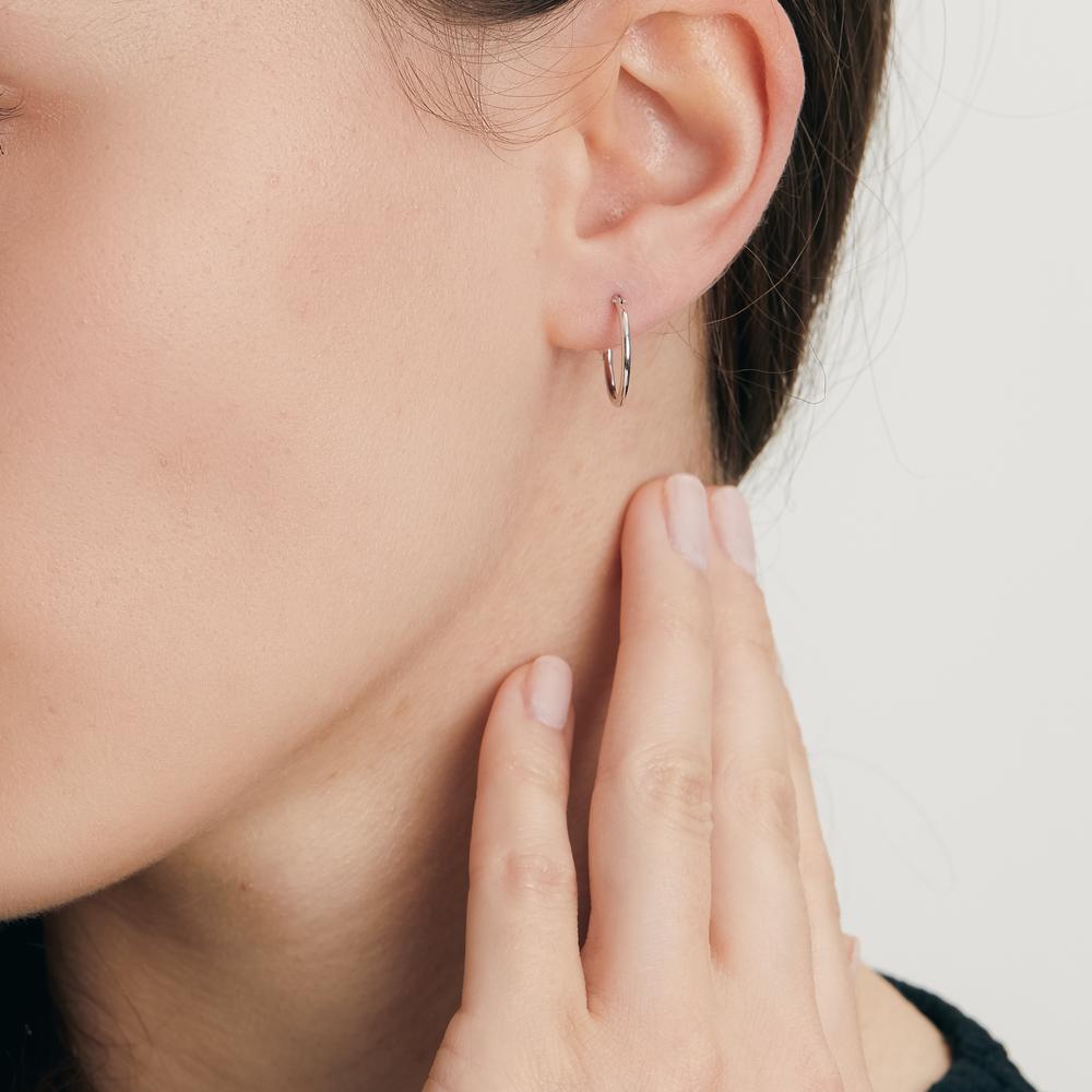 Hoop earrings Silver Rhodium plated