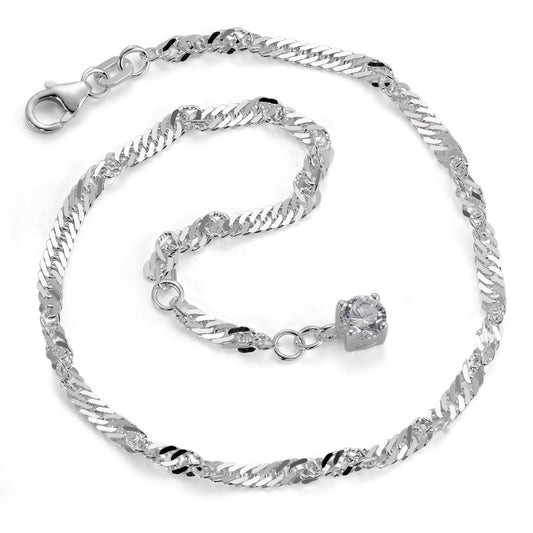 Anklet Silver Zirconia 23-25 cm