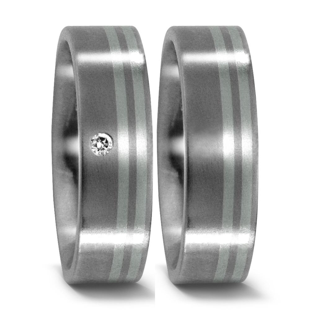 Wedding Ring Titanium, Platinum 950