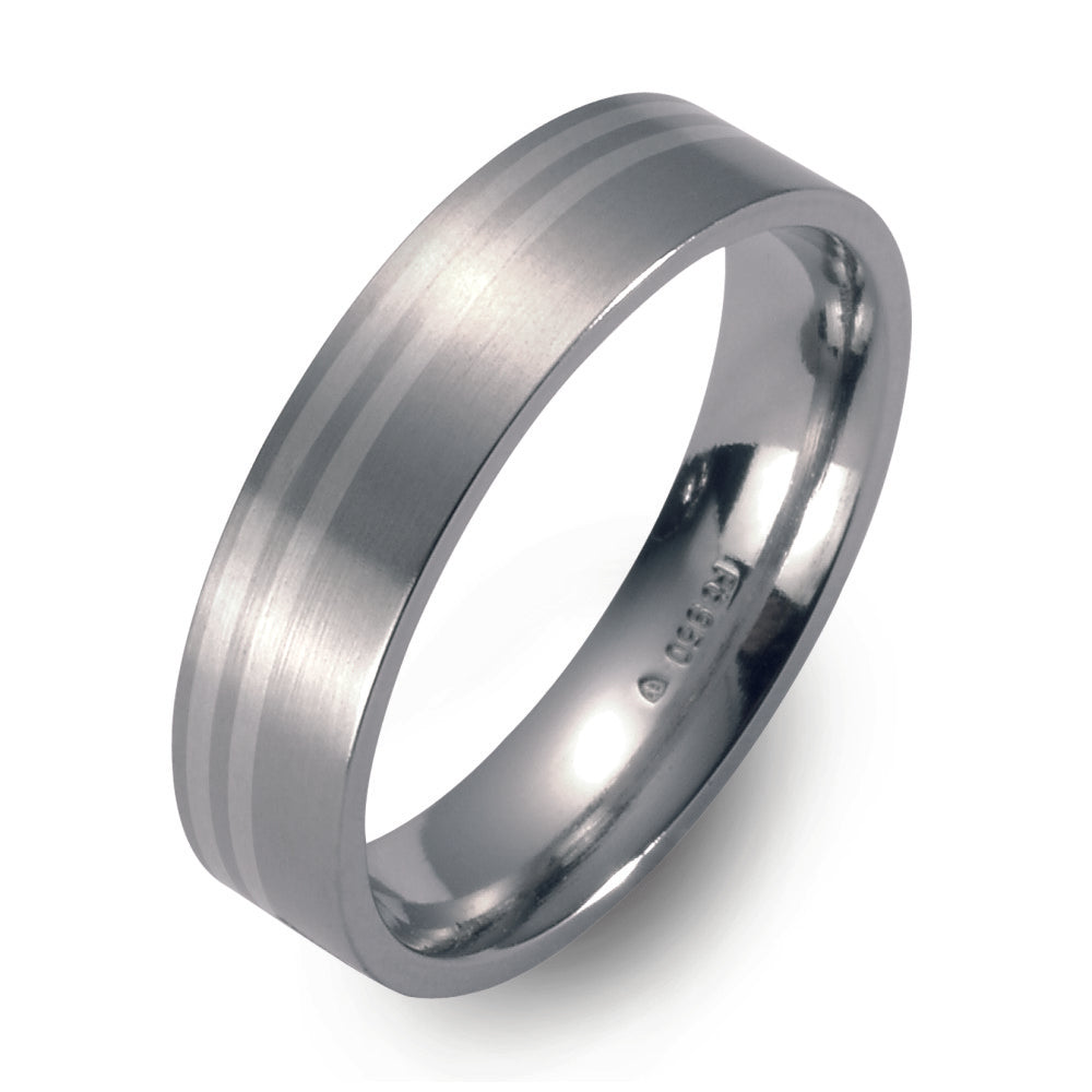 Wedding Ring Titanium, Platinum 950