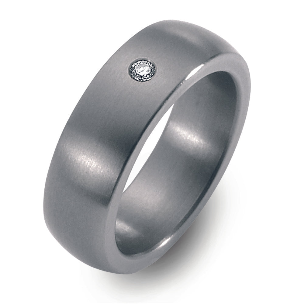 Wedding Ring Titanium Diamond 0.03 ct, w-si