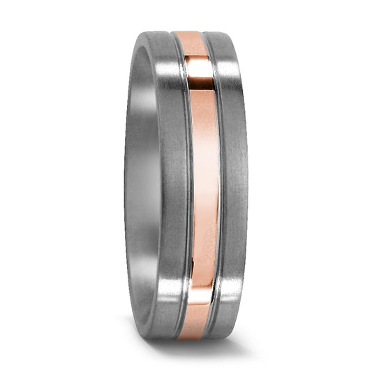 Wedding Ring Titanium, 18k Red Gold