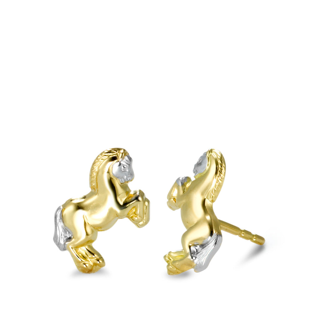 Stud earrings 18k Yellow Gold Horse