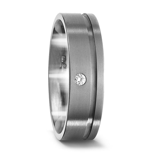 Wedding Ring Titanium Diamond 0.03 ct, w-si