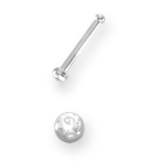 Nose Stud 18k White Gold Zirconia White Ø1.5 mm