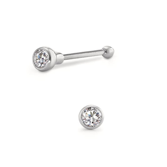 Nose Stud 18k White Gold Diamond White, 0.02 ct, w-si Ø2 mm