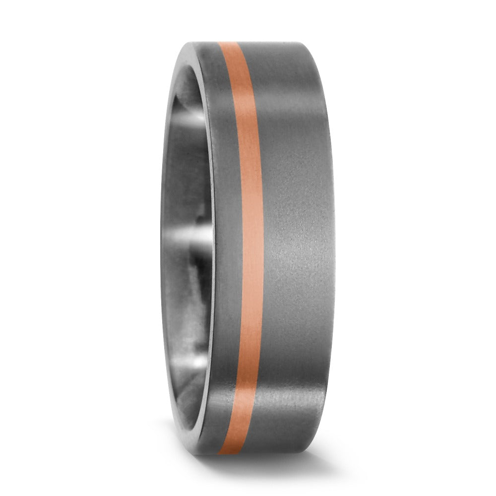 Wedding Ring Titanium, 18k Red Gold