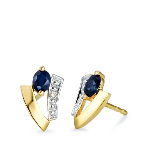 Stud earrings 18k Yellow Gold Sapphire