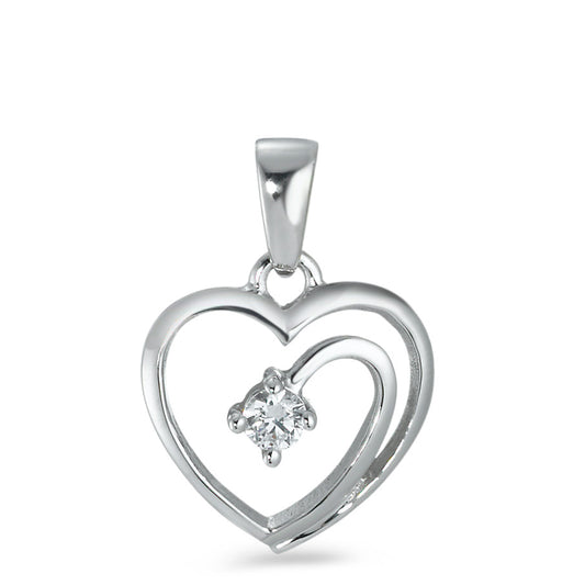 Pendant 18k White Gold Zirconia Heart