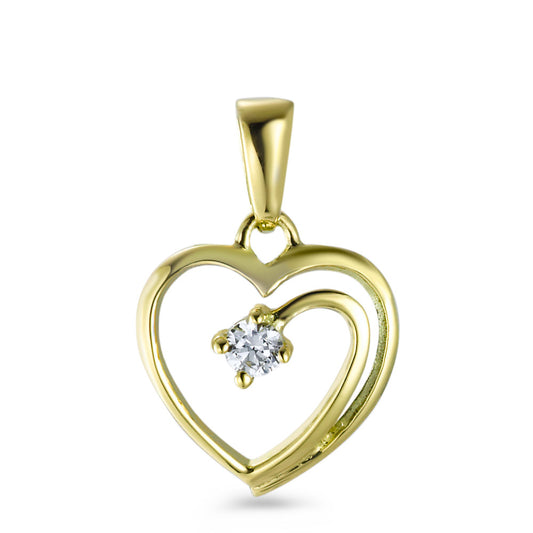 Pendant 18k Yellow Gold Zirconia Heart