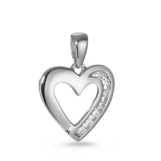 Pendant Silver Zirconia 7 Stones Rhodium plated Heart