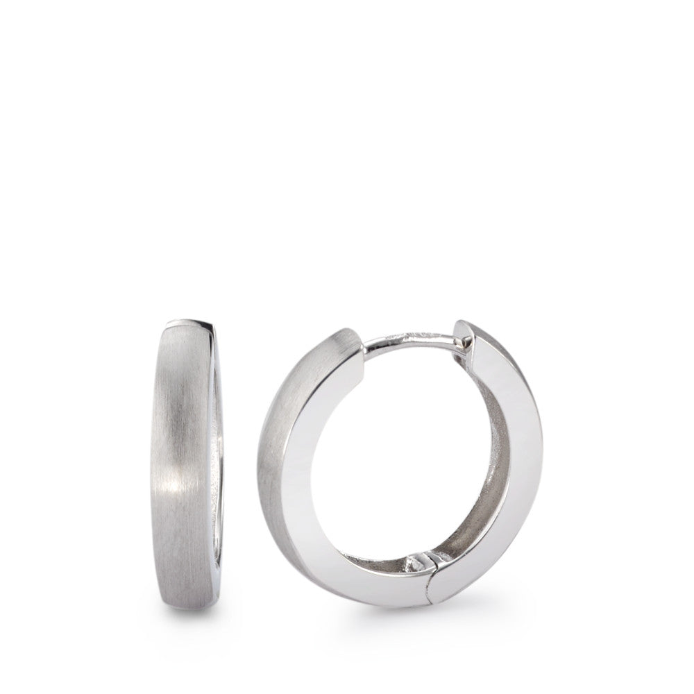 Hinged hoop Silver Rhodium plated