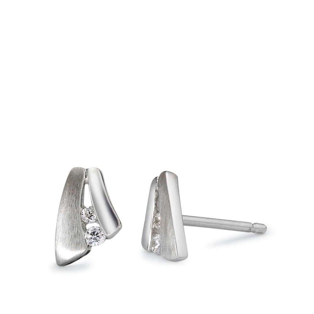 Stud earrings Silver Zirconia Rhodium plated