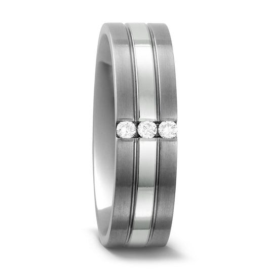 Ring Titanium, Platinum 950 Diamond 0.06 ct, w-si