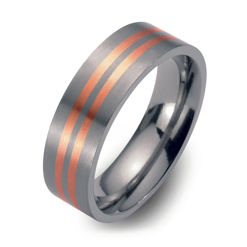 Ring Titanium, 18k Red Gold