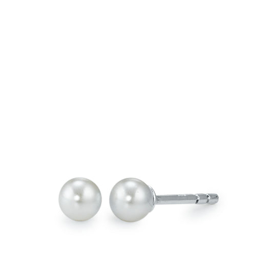 Stud earrings Silver Rhodium plated Shining pearls