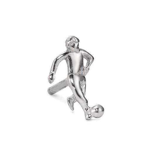 Single stud earring 18k White Gold Football