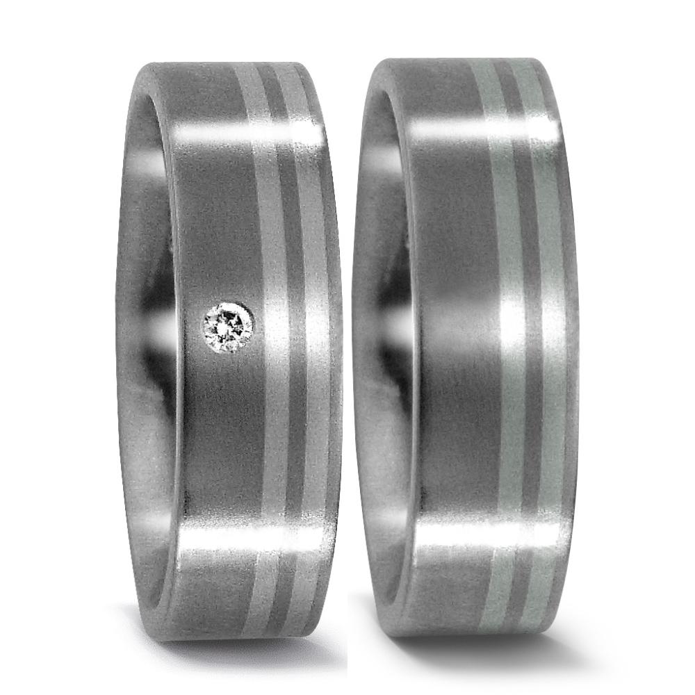 Wedding Ring Titanium, Platinum 950