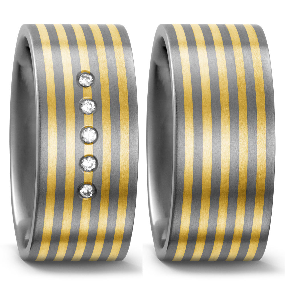 Ring Titanium, 18k Yellow Gold