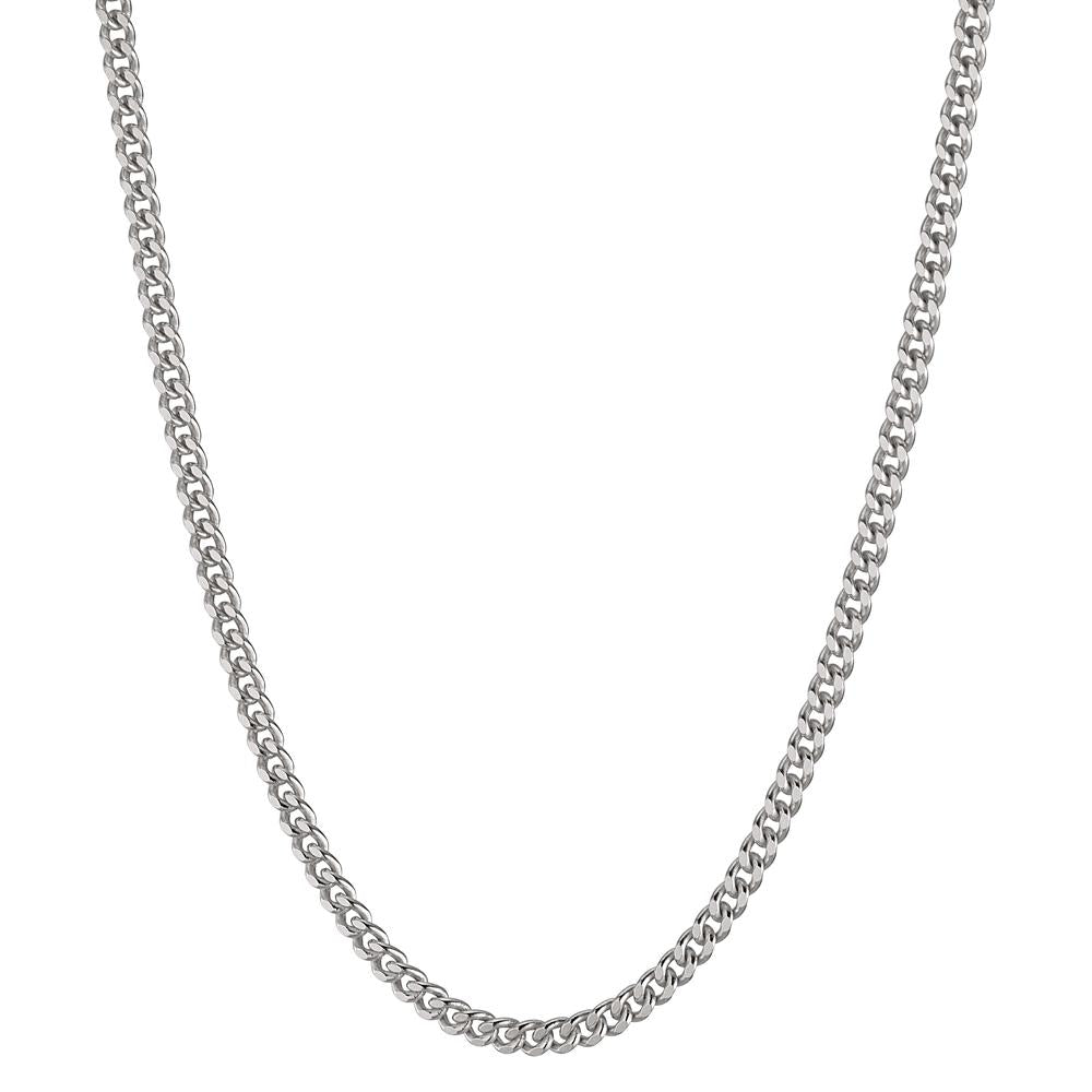 Curb-Necklace Silver Rhodium plated 40 cm