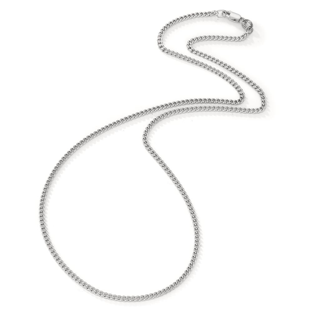 Curb-Necklace Silver Rhodium plated 40 cm