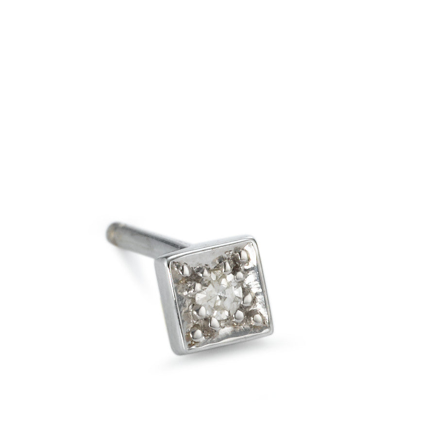 Single stud earring 18k White Gold Diamond 0.03 ct, w-si