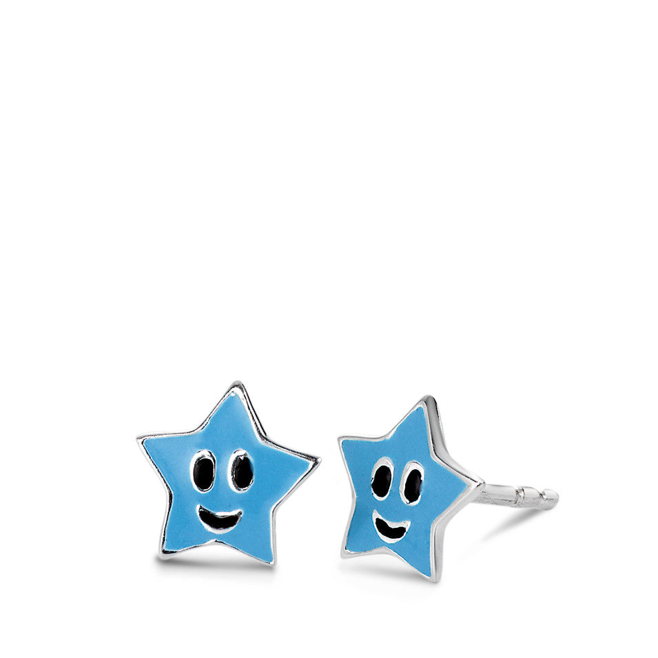 Stud earrings Silver Lacquered Star