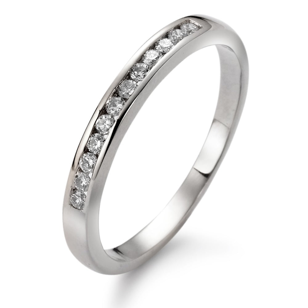 Memory ring 18k White Gold Diamond 0.151 ct, 12 Stones, tw-si