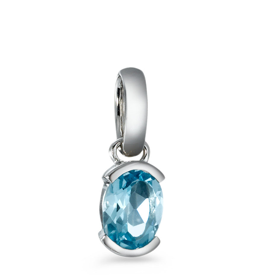 Pendant 18k White Gold Topaz Blue