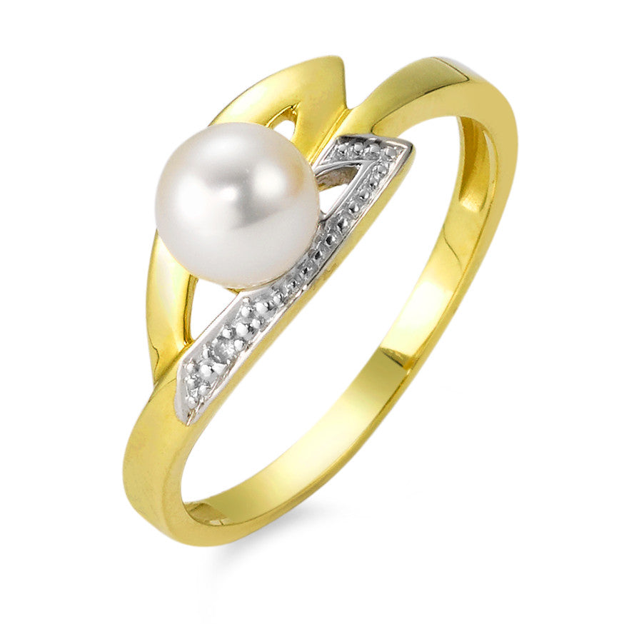 Ring 18k Yellow Gold Freshwater pearl