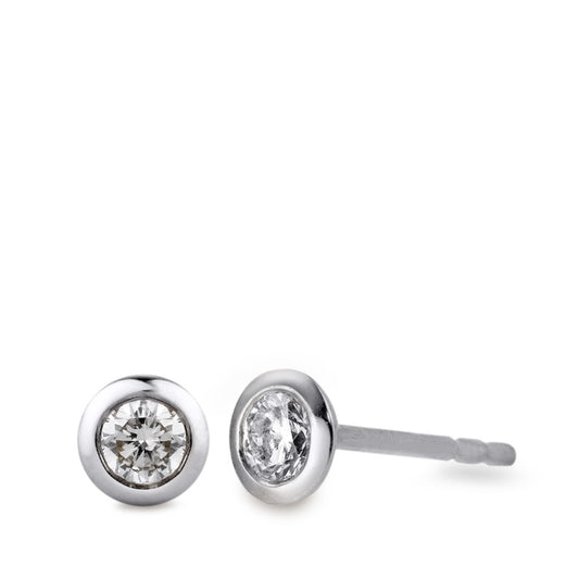 Stud earrings 18k White Gold Diamond 0.16 ct, 2 Stones, tw-si Ø4 mm