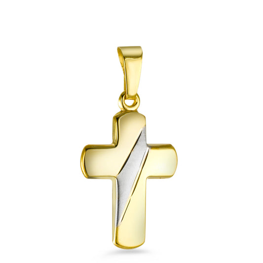 Pendant 18k Yellow Gold Rhodium plated Cross