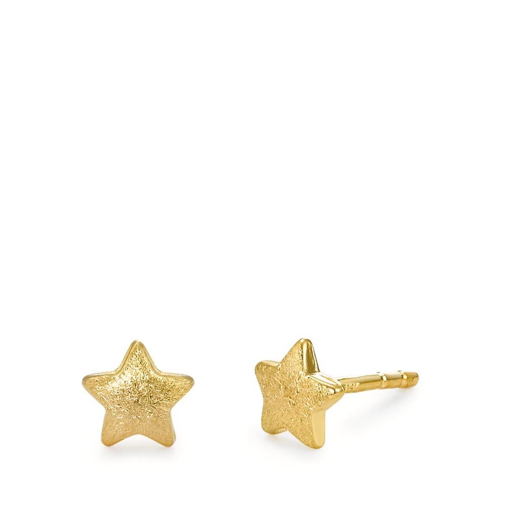 Stud earrings 18k Yellow Gold Star Ø5 mm