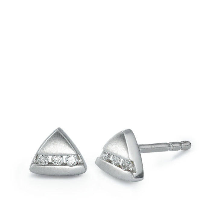 Stud earrings 18k White Gold Diamond 0.05 ct, 6 Stones, w-si