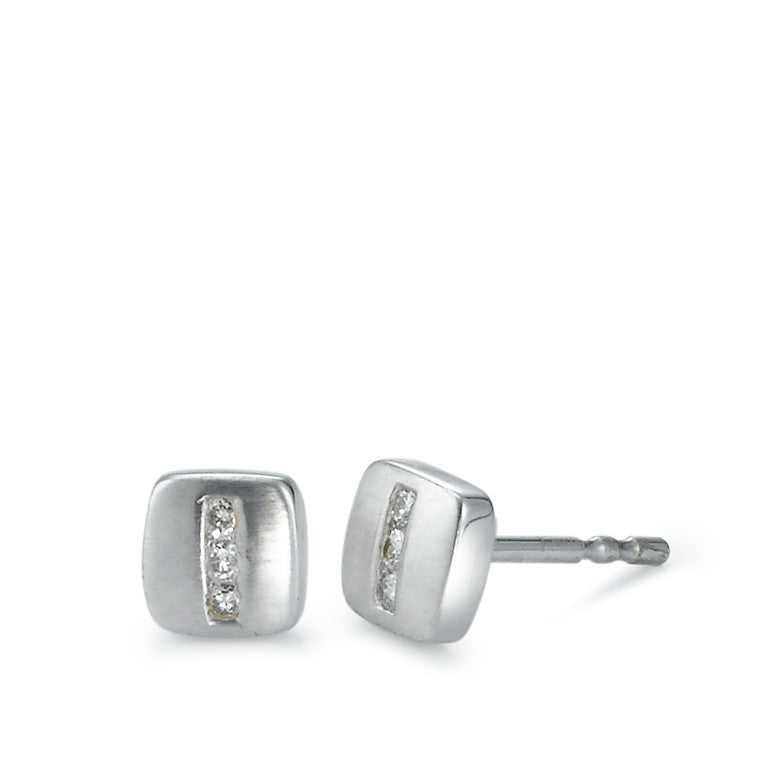 Stud earrings 18k White Gold Diamond 0.05 ct, 6 Stones, w-si